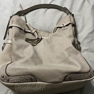 Coach cream leather and python bag
